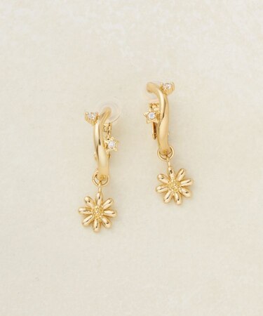 【GOLDY】ソリッドフラワースウィングイヤリング