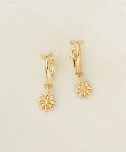 【GOLDY】ソリッドフラワースウィングイヤリング