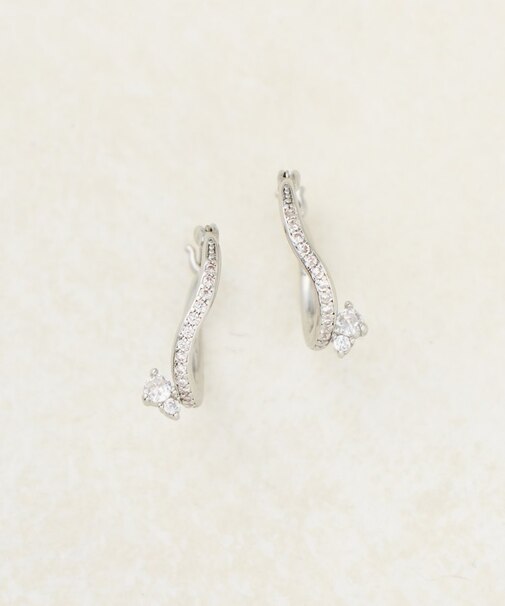 【GOLDY】パールストーンニュアンスフープピアス