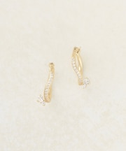 【GOLDY】パールストーンニュアンスフープピアス