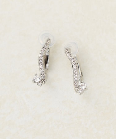 【GOLDY】パールストーンニュアンスフープイヤリング