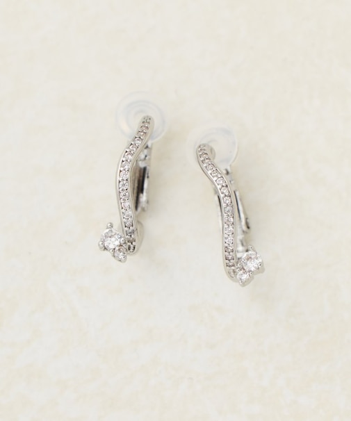 【GOLDY】パールストーンニュアンスフープイヤリング