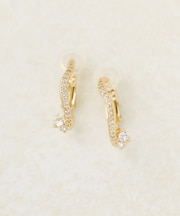 【GOLDY】パールストーンニュアンスフープイヤリング