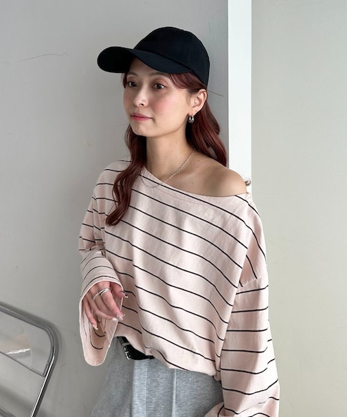 コットンリネン刺繍キャップ