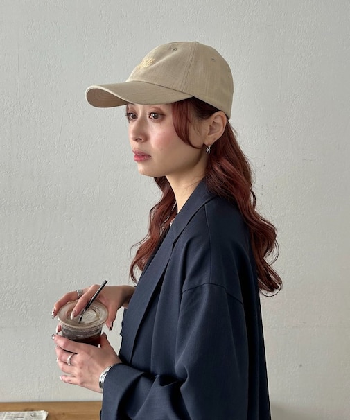 コットンリネン刺繍キャップ