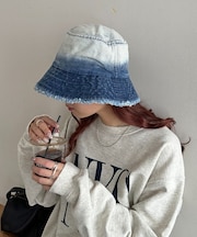 デニムグラデフリンジハット