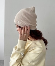 ロゴ刺繍リブビーニー