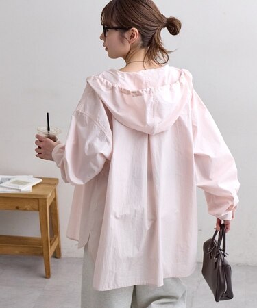 【Enlude】ワッシャーナイロンフード付きシャツ《ユニセックス》