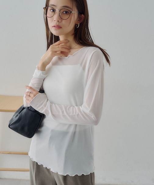 【Noka】シアーボートネックプルオーバー