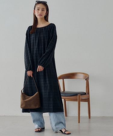 【Noka】生地ジャガード2WAYワンピース