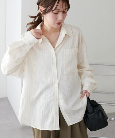 【Noka】ピンストライプシャツ《WEB限定カラーあり》