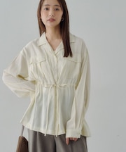 【Noka】開襟ドロストチュニックブラウス