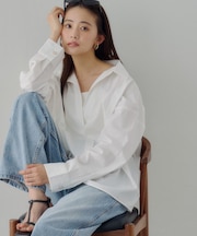 【Noka】衿付スキッパーブラウス