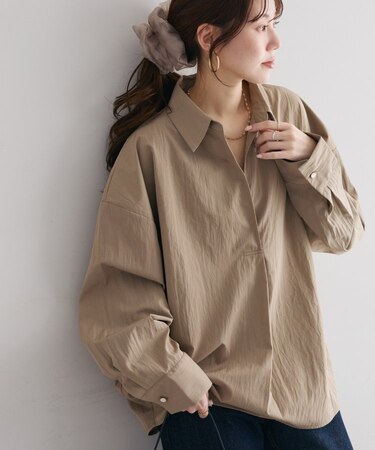 【Noka】衿付スキッパーブラウス