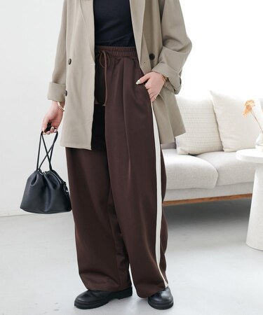 【Enlude】ラインイリトラックジャージーパンツ《ユニセックス》