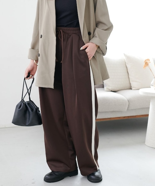 【Enlude】ラインイリトラックジャージーパンツ《ユニセックス》