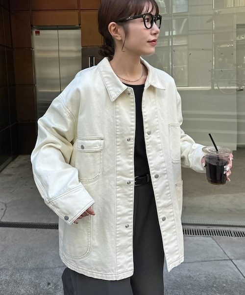 Noka】ノーカラーギャザーレザーブルゾン｜ディスコートの通販｜&mall