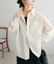 【Enlude】シアーストライプシャツ《ユニセックス》