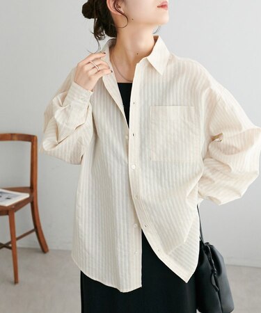 【Enlude】シアーストライプシャツ《ユニセックス》