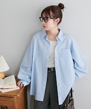 【Enlude】シアーストライプシャツ《ユニセックス》