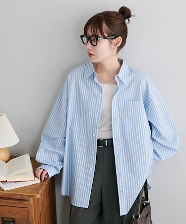 【Enlude】シアーストライプシャツ《ユニセックス》