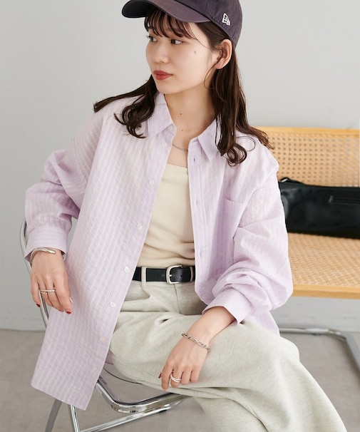 【Enlude】シアーストライプシャツ《ユニセックス》