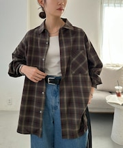 【Enlude】オンブレチェックオーバーシャツ《ユニセックス》