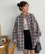 【Enlude】オンブレチェックオーバーシャツ《ユニセックス》