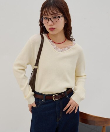 【umm.】レースドッキングプルオーバー