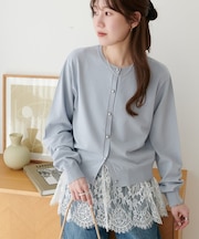 UVサラモチメタル釦クルーカーディガン