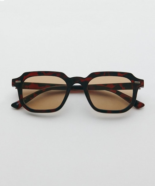 リベット付きスクエアフレームサングラス