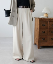 キュプラブレンド3タックワイドパンツ