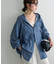 【Enlude】シアーデニムフードオーバーシャツ