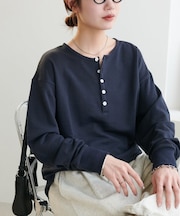 【Enlude】シアー裏毛ヘンリーネック