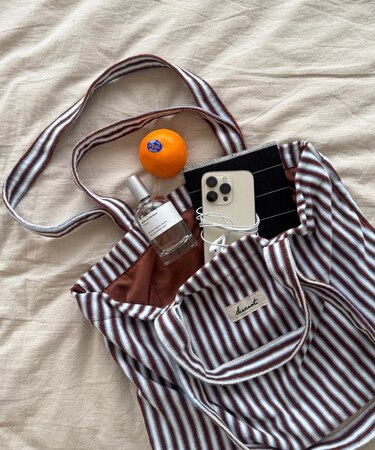 パイルストライプトートバッグ