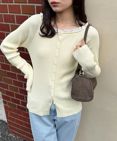 【umm.】衿フリルカーディガン