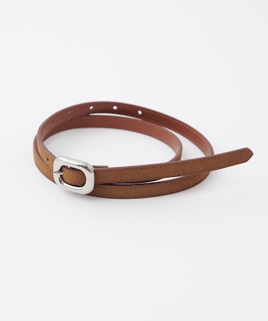 ぷっくりバックルスエード調細ベルト