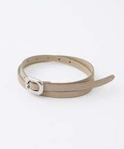 ぷっくりバックルスエード調細ベルト