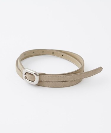 ぷっくりバックルスエード調細ベルト