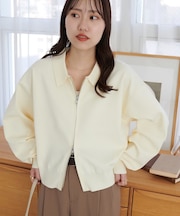 スポンディッシュ衿付Wジップカーディガン