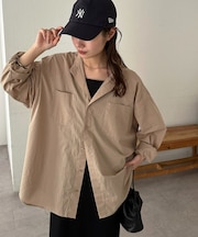 【Enlude】70ポプリンバンドカラーシャツ