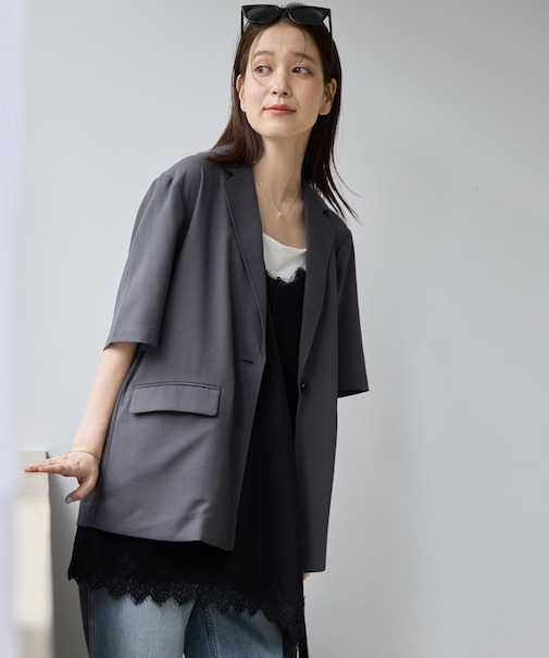 【Noka】テーラード半袖ジャケット