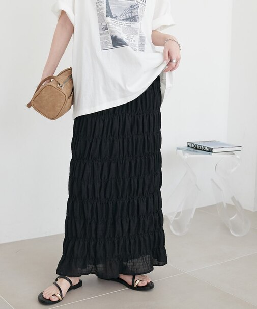 シャーリングナロースカート