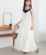 【marusara】シアーチェックティアードワンピース