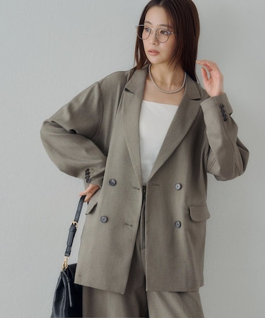 【Noka/シワ防止/UVカット/マシンウォッシャブル】ツイードジャケット