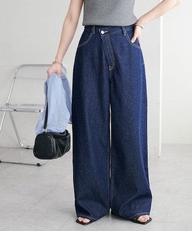 ライトオンスデニムワイドパンツ