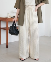 【marusara】モールストライプイージーパンツ