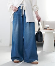 ライトオンスデニムイージーワイドパンツ