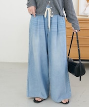 ライトオンスデニムイージーワイドパンツ