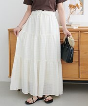 【marusara】シアーチェックティアードスカート